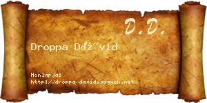 Droppa Dávid névjegykártya