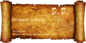 Droppa Dávid névjegykártya